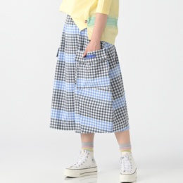  PERSONS グラデーションギンガムチェックスカート