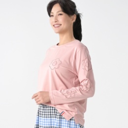 PERSONS フラワーパッチロングスリーブTシャツ