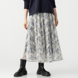  anatelier ダブルレース ファンシーレイヤードスカート