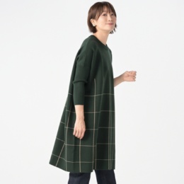 KidsAngel ウィンドウペン柄ニットワンピース