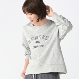 Remite スパンコールロゴ刺しゅうプルオーバー