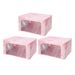 スタッキングできる窓付き収納BOX 3個 ネット限定