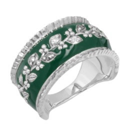 ラフィネ シルバー925 フラワーリボンエナメルリング