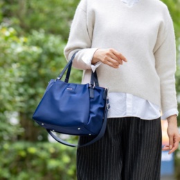 FIRANO 撥水ナイロンインナーカラーハンドバッグ