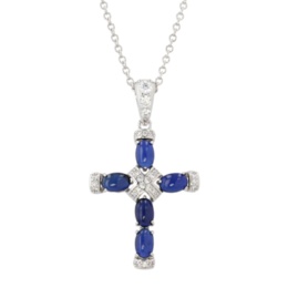 シンセティックサファイヤ クロスペンダント計3.35ct[リーゼ]