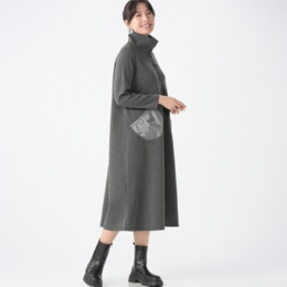 day to day ドット使いハーフオープンデザインワンピース