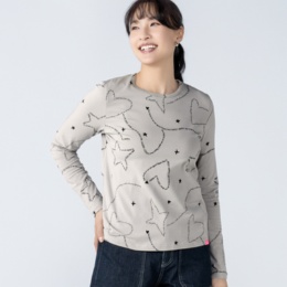 KiKKi スターロゴプリント長袖Tシャツ