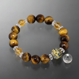 幸せのふくろう虎目石サークルブレス宝珠付き