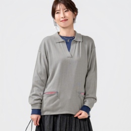 GRC 衿付きハイゲージニットプルオーバー