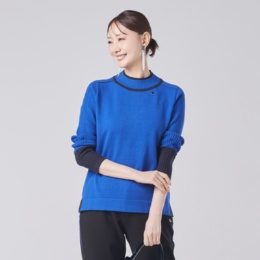 PCD 配色アクセントのハイネックニットプルオーバー