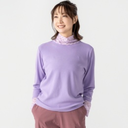 marie claire/bis リブニットシアーハイネックトップス