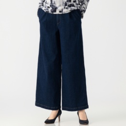 SPECCHIO 楽ちん大人デニムワイドパンツ