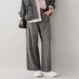 Provador やわらかソフト甘織デニムバギーパンツ