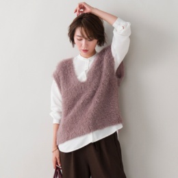 Provador フェザーフィルムヤーン ニットベスト