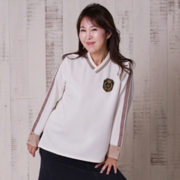 JEWEL MORRY’S バイカラーエンブレム付ロングトップス