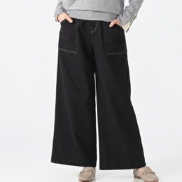 falsetto デニムベーカーワイドパンツ
