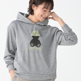 OUTDOOR UV裏シャギーシルエットベアフーディプルオーバー