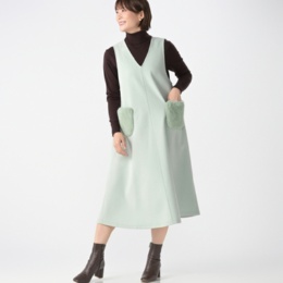 MINHA KILAKILA フェイクファーポケットジャンパースカート