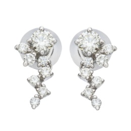 ボツワナ産ダイヤモンド PT イヤリング/ピアス 計0.3ctUP