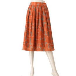 CARRIERE ジオメトリックプリントタックスカート