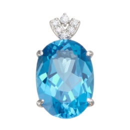 オストロスイスブルートパーズPTペンダントヘッド6.00ctUP