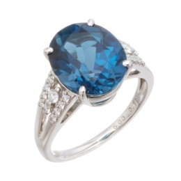 オストロロンドンブルートパーズPTリング5.00ctUP