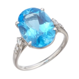 オストロスイスブルートパーズPTリング6.00ctUP