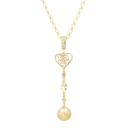 越田雅哉 南洋ゴールデンパール ネックレスハートペンダント