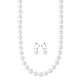 アコヤ真珠9mm珠ネックレス&イヤリング/ピアスセット