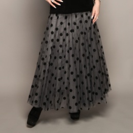 Anne Coquine フロッキーチュールボリュームロングスカート