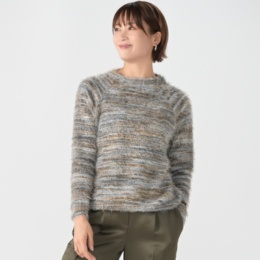 calma MIXカラーシャギー ラグランプルオーバー