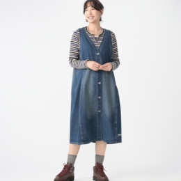  PERSONS デニム前開きジャンスカ