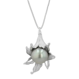 SilverSkin 黒蝶真珠大珠ペンダント13mm