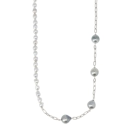 SilverSkin 黒蝶&アコヤ真珠デザイン ネックレス