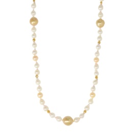 GoldSkin 白蝶&アコヤ真珠ロングネックレス