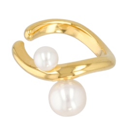 シルバー925 淡水ツインパール片耳用イヤーカフ