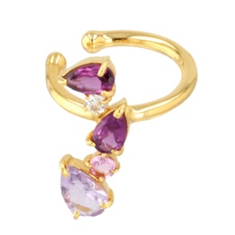 シルバー925 マルチカラーストーン片耳用イヤーカフ