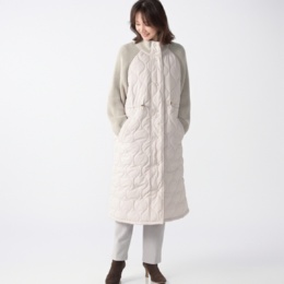 Remite ニット×キルティングコート