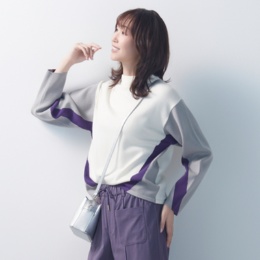 Remite 配色ラインボトルネックニット