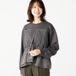 Remite キルティング異素材プルオーバー