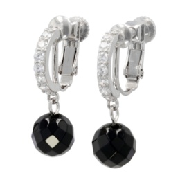  eclat ナチュラルストーン CZハーフフープイヤリング/ピアス