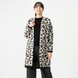 Pixie Heart レオパード柄ニットコーディガン