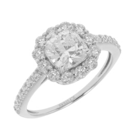 DIAMONIQUE SV925 クッションカット リング 計1.48ct