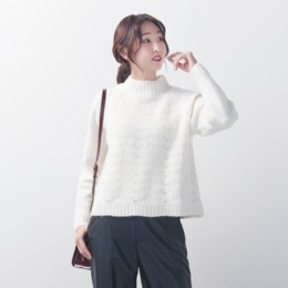 Provador ウール混アラン柄 ふわもちニット