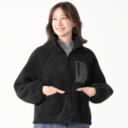 MINHA KILAKILA スタンド衿ボアブルゾン