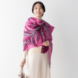 キャシーマム 日本製ストール ホワイトジンジャー&ティーリーフ