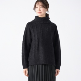 BOUTIQUE JUNKO ケーブル編みニットプルオーバー