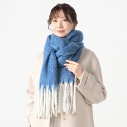 ルナジュメール ネット限定太フリンジシャンブレーストール