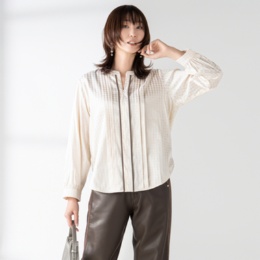 PCD 千鳥ジャカードのタックアクセントプルオーバー