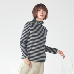 KawaiOkada ベーシックハイネックボーダーインナー